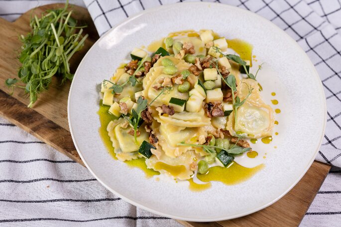 Ravioli z serem gorgonzola (danie wege)